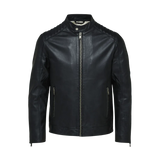 Chaqueta de Piel Iconic Racer Black - ECRU