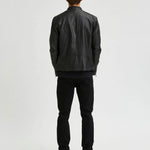 Chaqueta de Piel Iconic Racer Black - ECRU