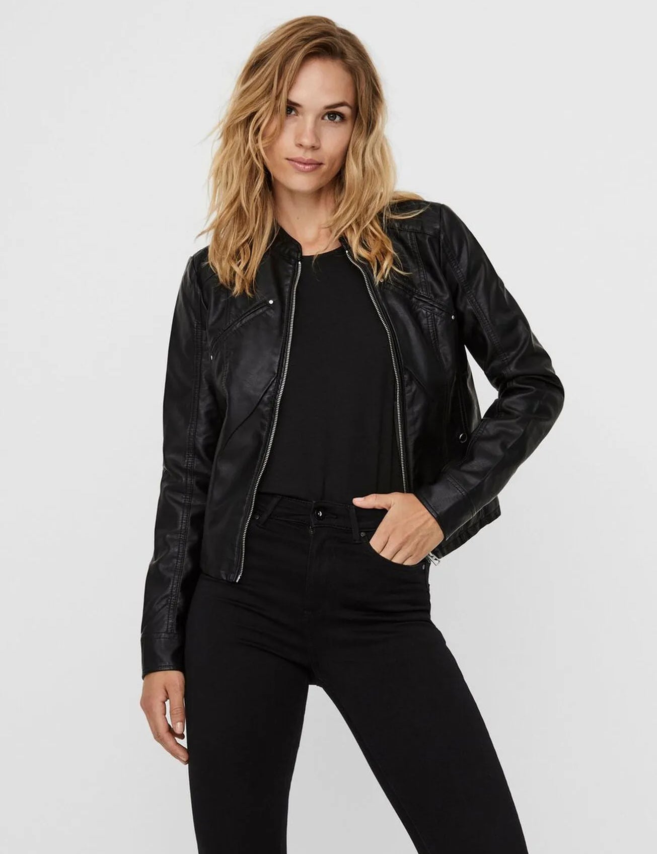 Chaqueta de Polipiel Favodona - ECRU