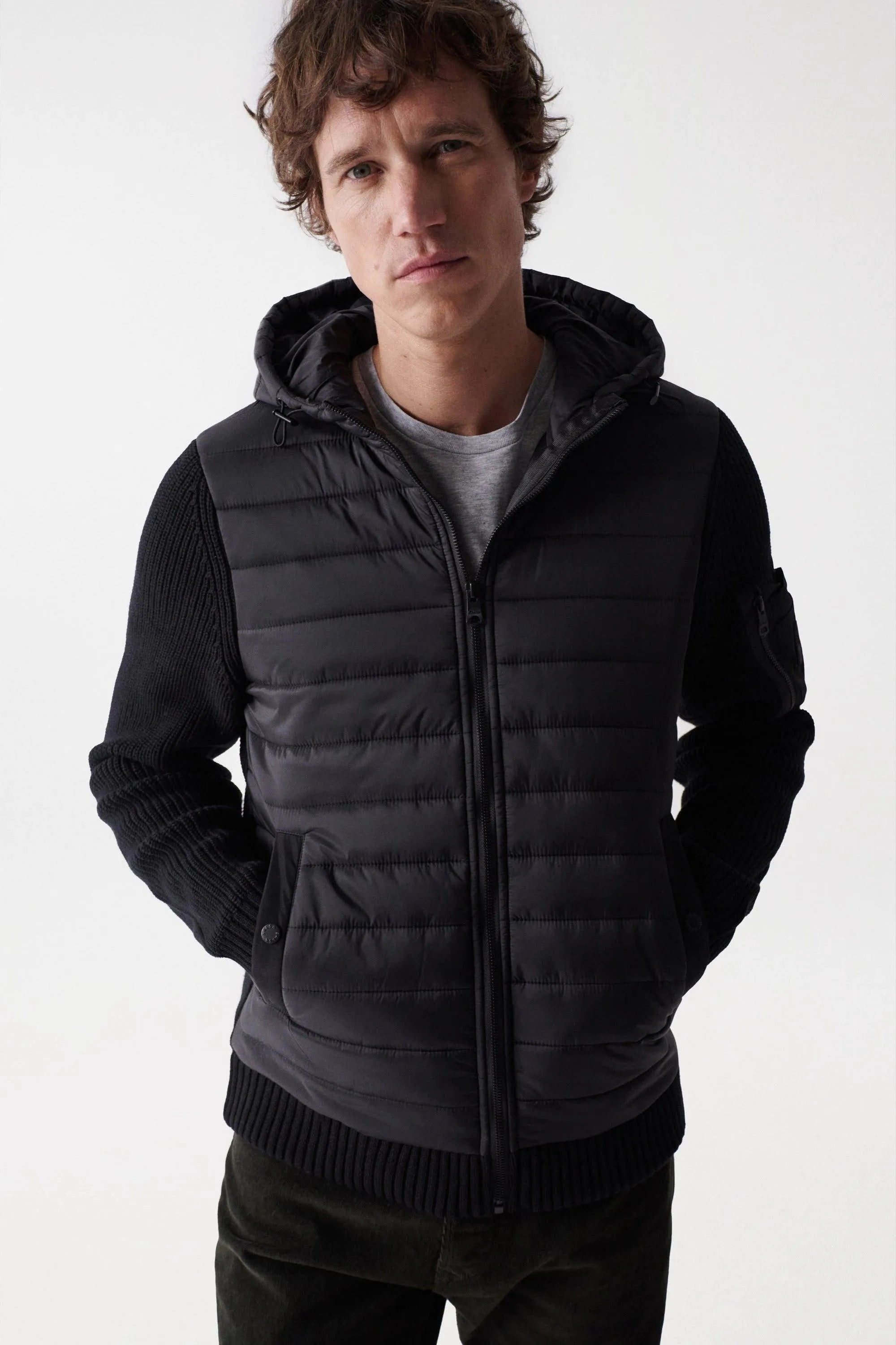 Chaqueta de punto acolchada - ECRU