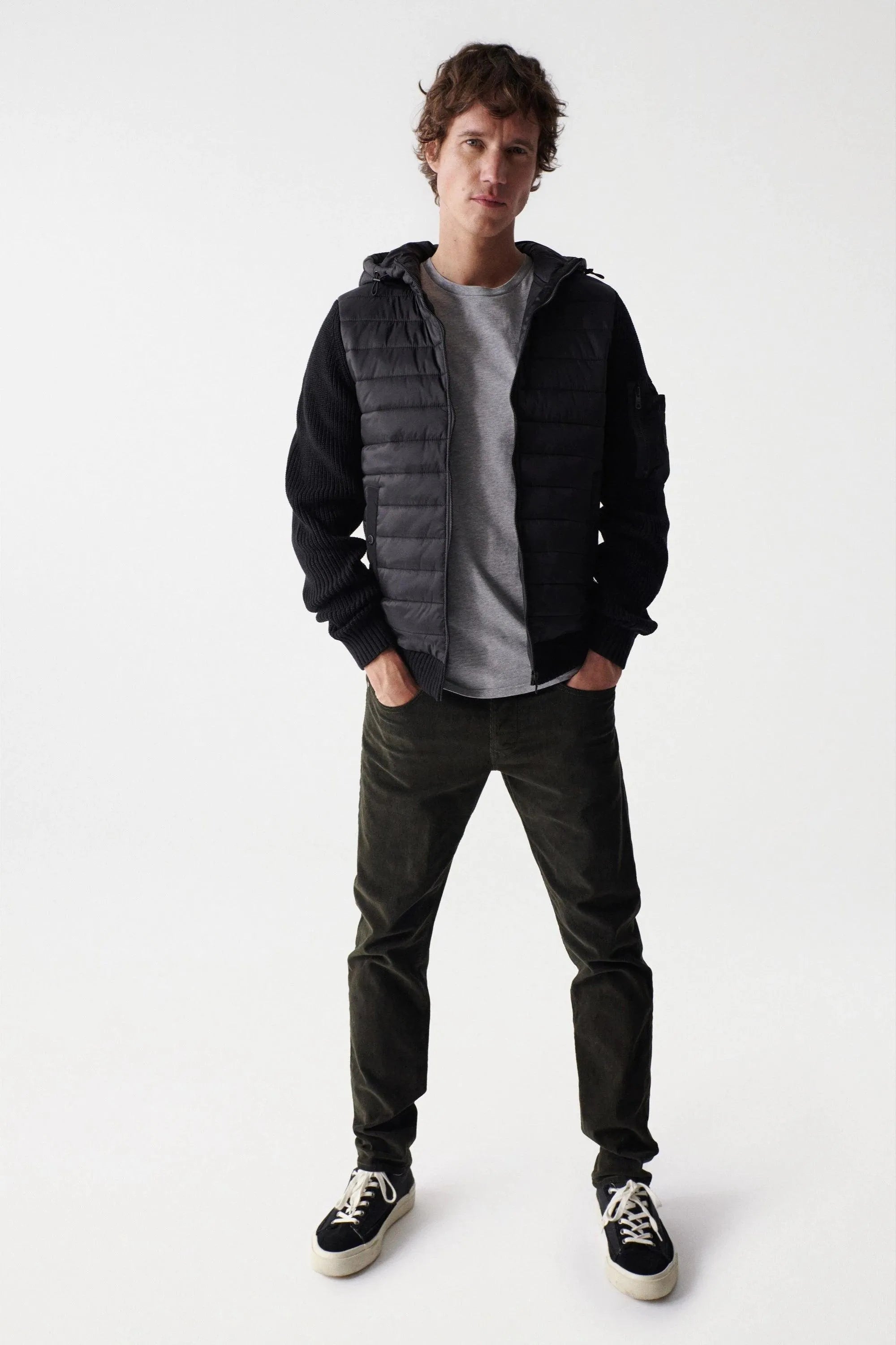 Chaqueta de punto acolchada - ECRU