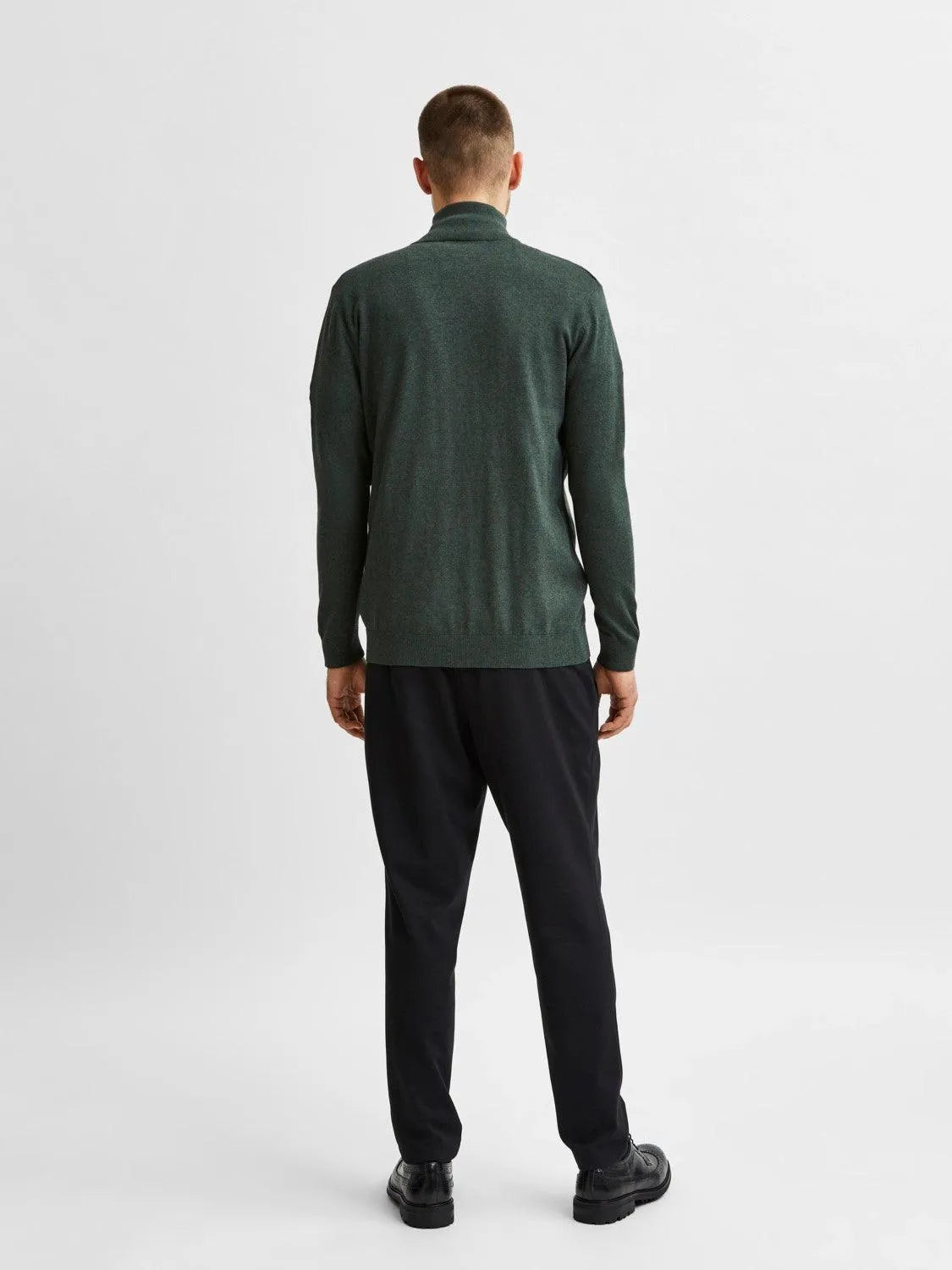 Chaqueta de punto de algodón pima Berg Darkest Spruce - ECRU