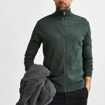 Chaqueta de punto de algodón pima Berg Darkest Spruce - ECRU