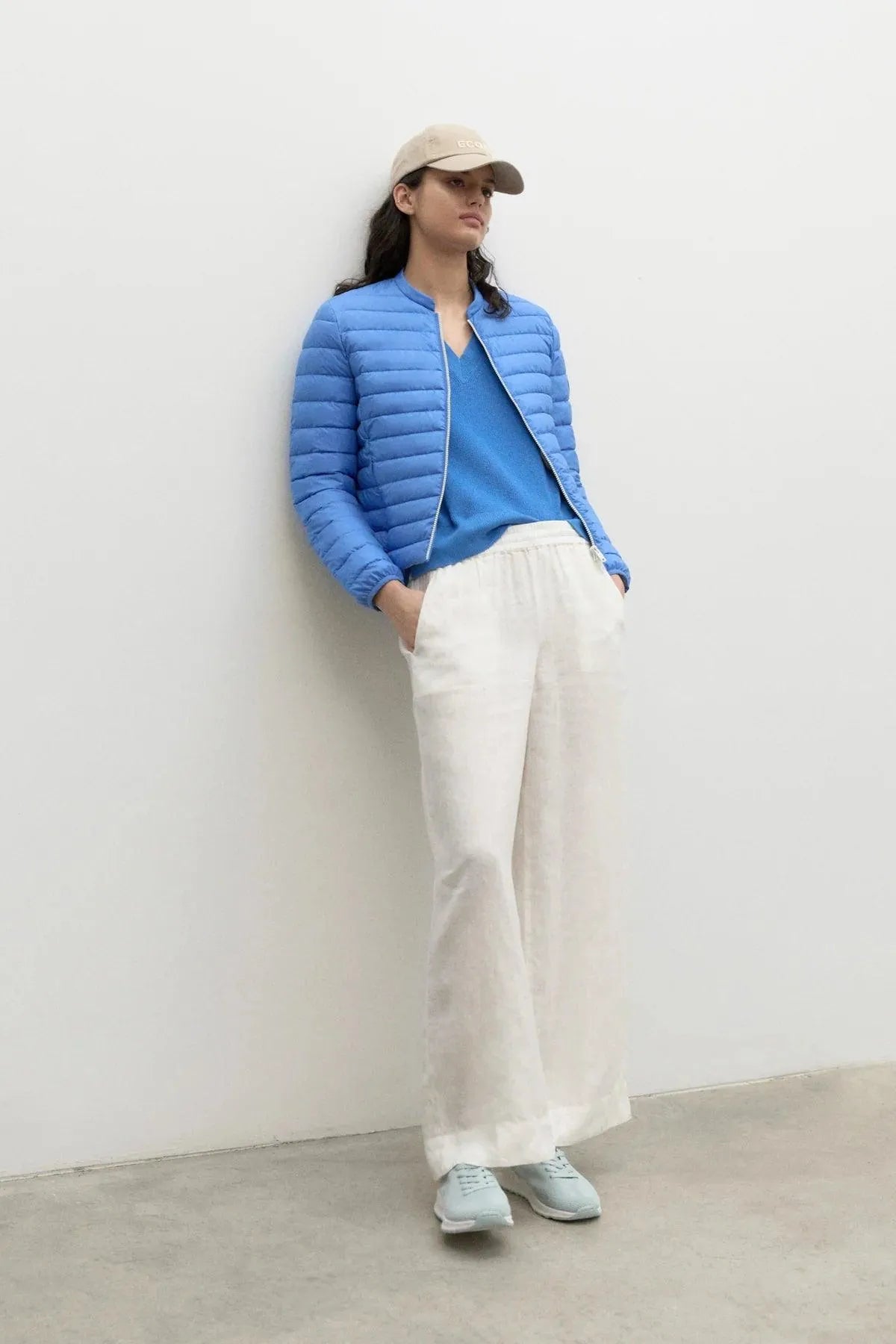 Chaqueta Ecoalf de Mujer AIA French Blue - ECRU