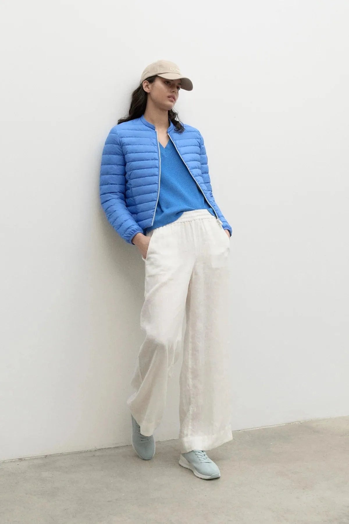 Chaqueta Ecoalf de Mujer AIA French Blue - ECRU