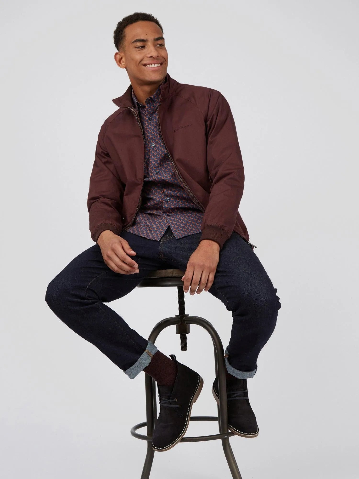 Chaqueta Harrington Signature Bordeaux - ECRU