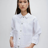 Chaqueta ICHI Vaquera Blanca Ziggy - ECRU