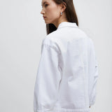 Chaqueta ICHI Vaquera Blanca Ziggy - ECRU