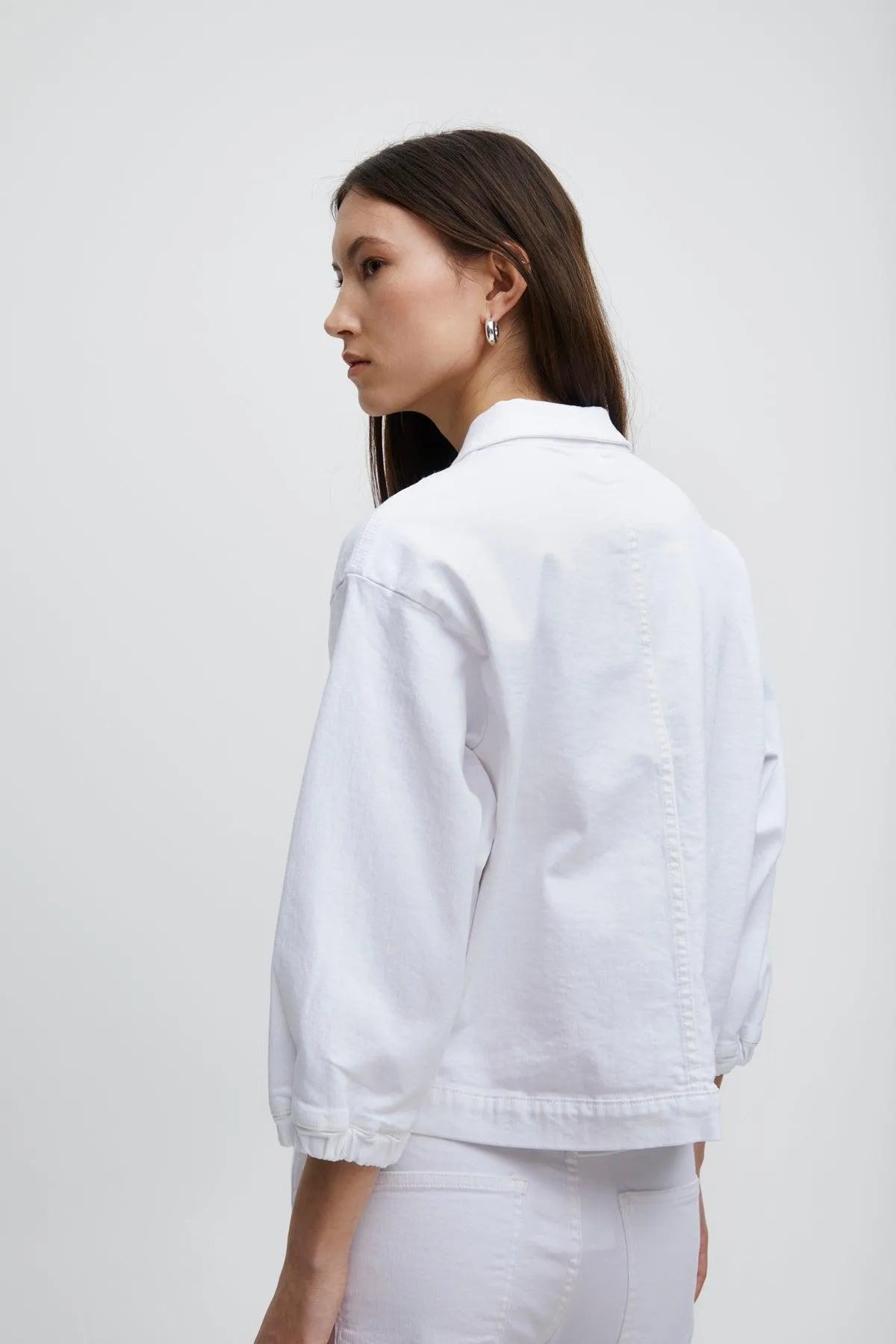 Chaqueta ICHI Vaquera Blanca Ziggy - ECRU