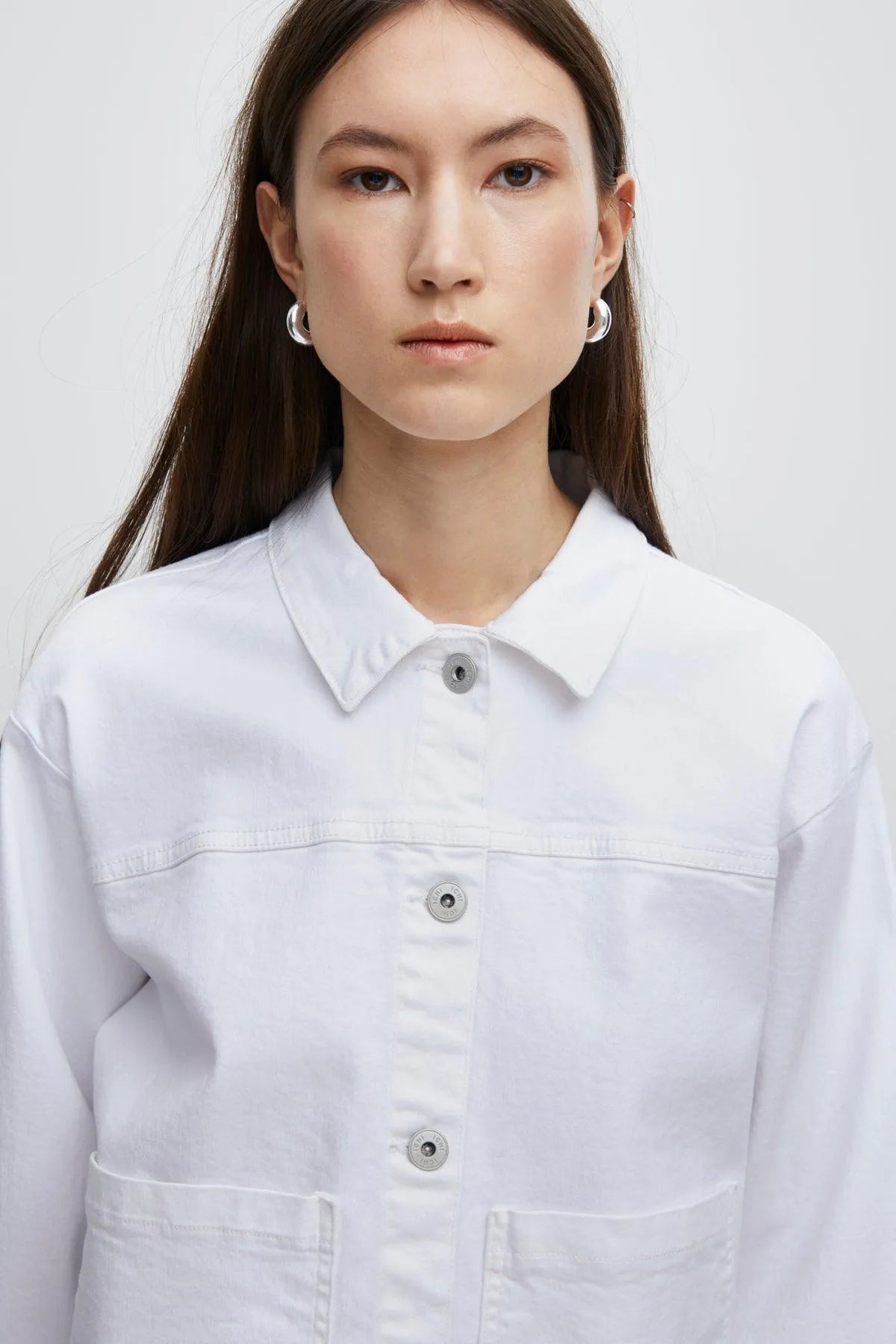 Chaqueta ICHI Vaquera Blanca Ziggy - ECRU