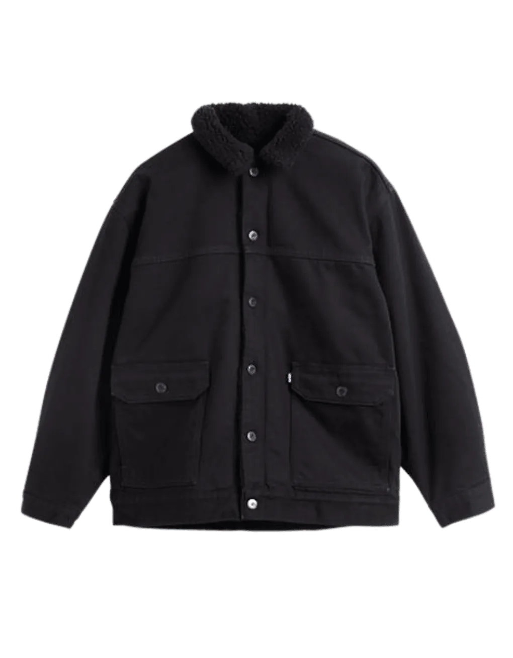 Chaqueta Levi's® Made & Crafted® Long Sherpa Trucker Black Sea Black Rinse - ECRU