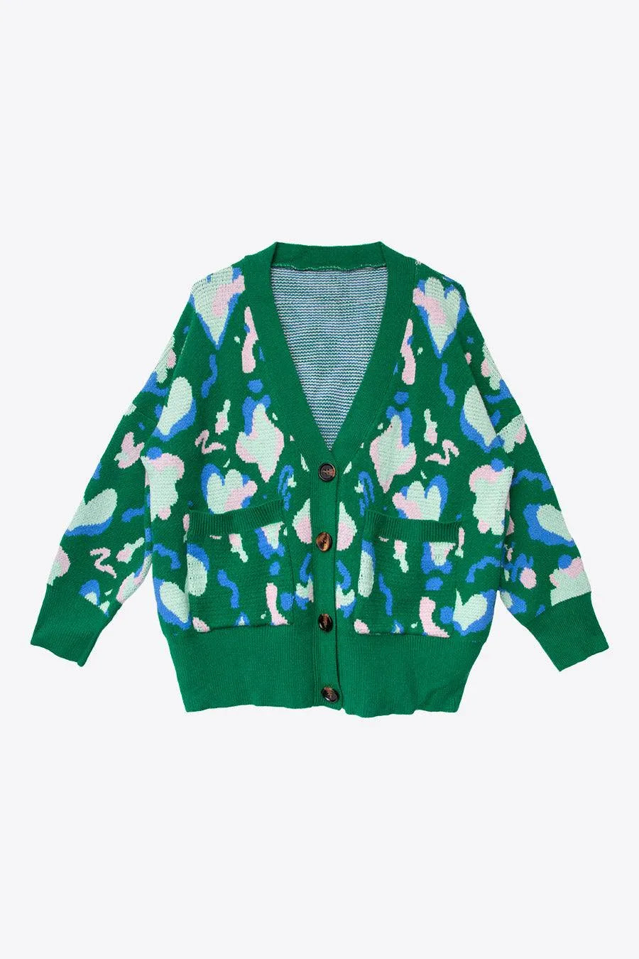 Chaqueta Multicolor De Punto Con Escote - ECRU