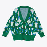 Chaqueta Multicolor De Punto Con Escote - ECRU