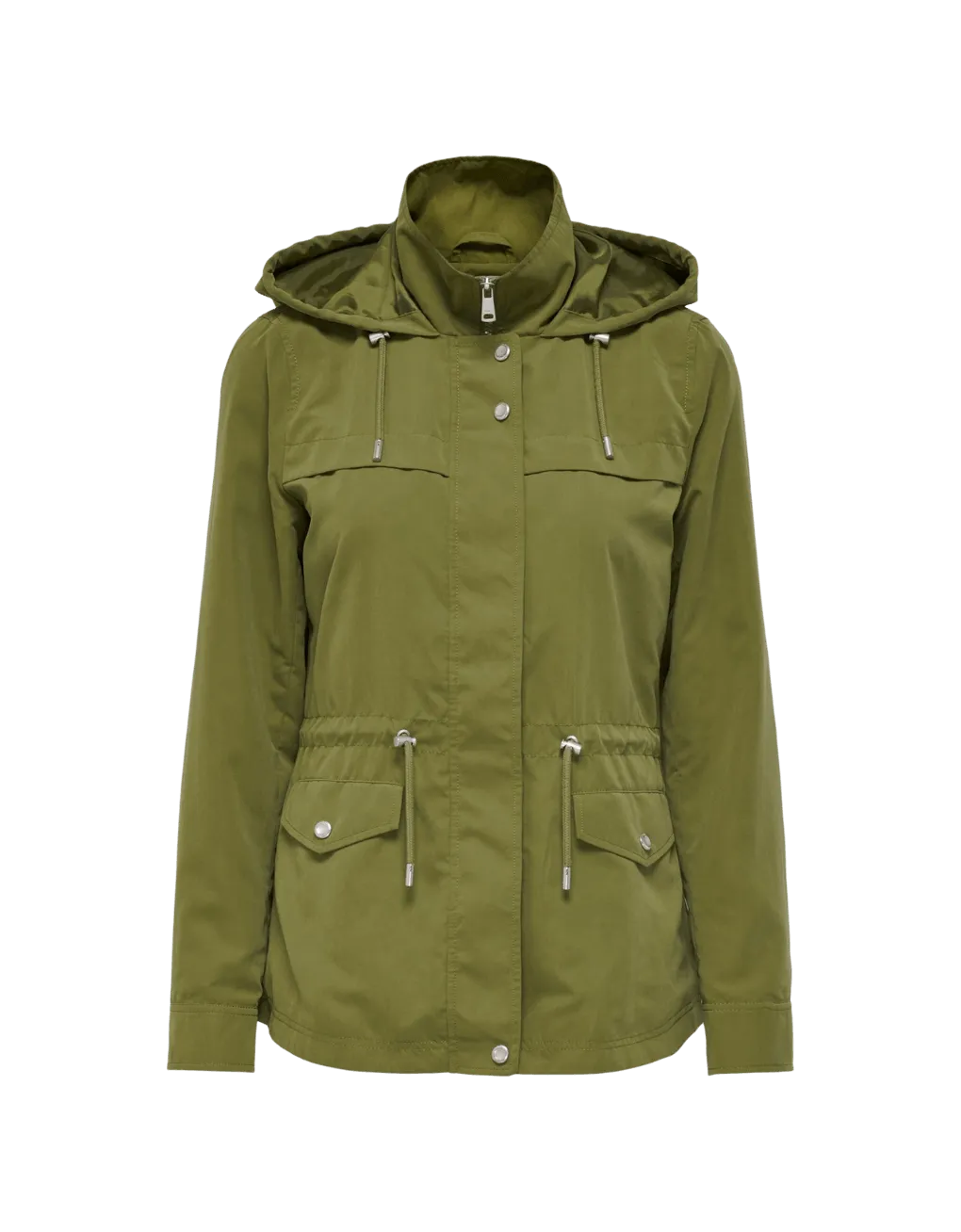 Chaqueta Only de Mujer con Capucha de Entretiempo Newstarline Olive Drab - ECRU