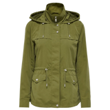 Chaqueta Only de Mujer con Capucha de Entretiempo Newstarline Olive Drab - ECRU