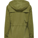 Chaqueta Only de Mujer con Capucha de Entretiempo Newstarline Olive Drab - ECRU