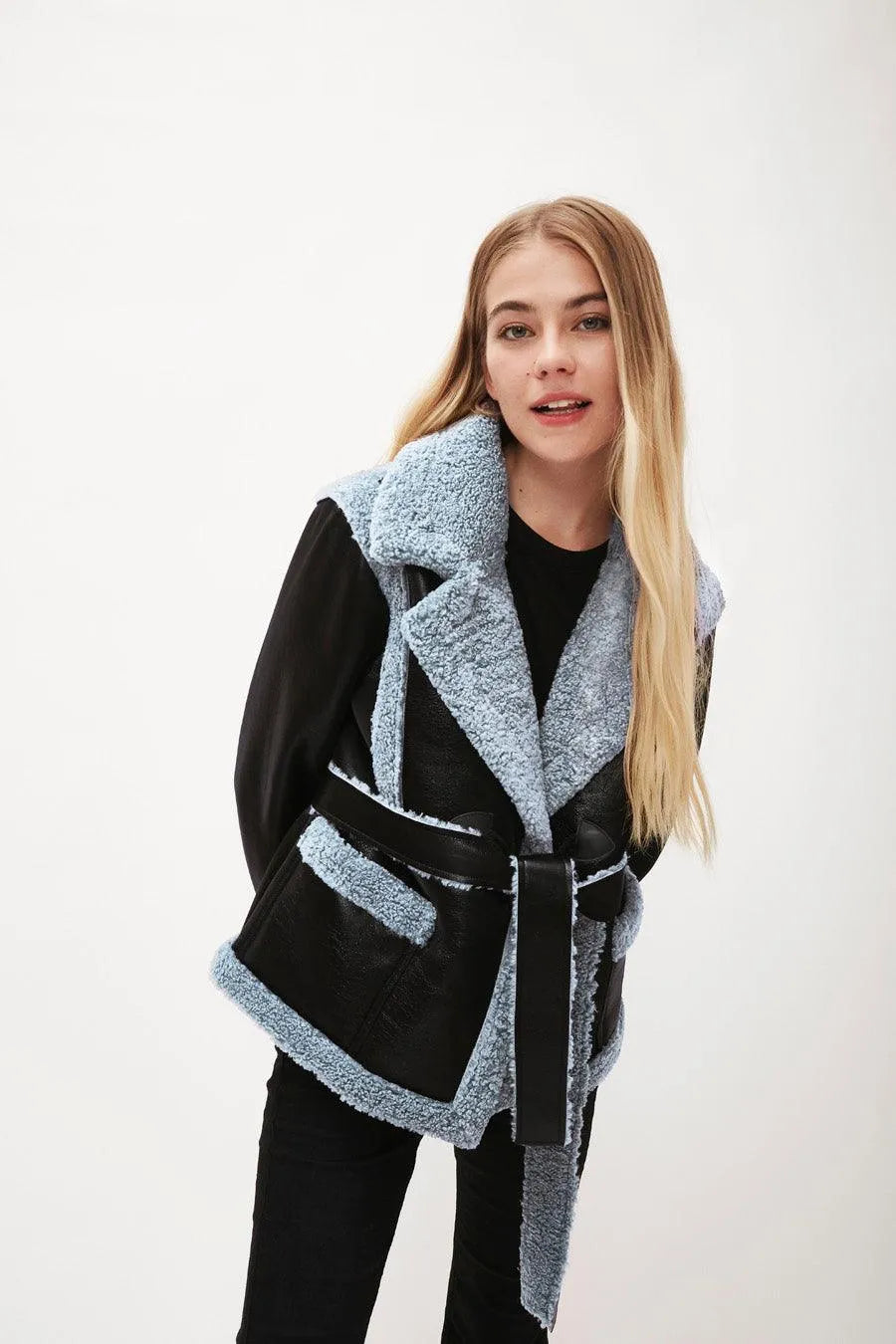 Chaqueta piel sintética borreguito - ECRU