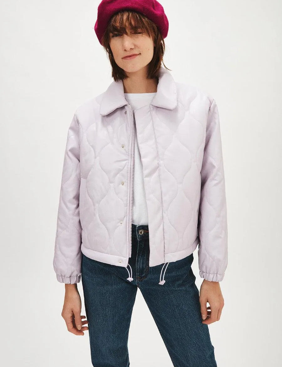 Chaqueta polipiel acolchada - ECRU