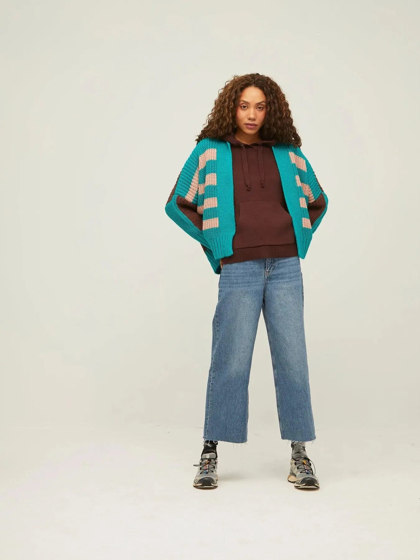 Chaqueta Rayas Oversize - ECRU