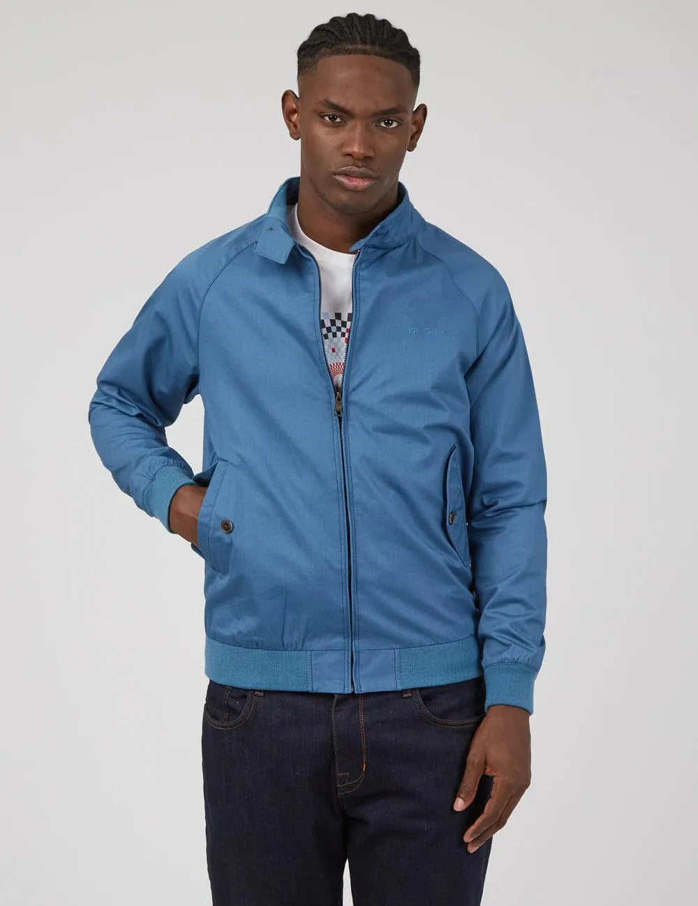 Chaqueta Signature Harrington Wedgewood Blue - ECRU
