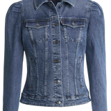 Chaqueta Vaquera Slim Fit Manga Abullonada - ECRU