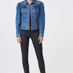 Chaqueta Vaquera Slim Fit Manga Abullonada - ECRU