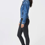 Chaqueta Vaquera Slim Fit Manga Abullonada - ECRU