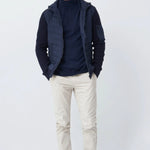 Chaquetón con detalle frontal y capucha - ECRU