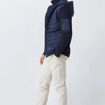 Chaquetón con detalle frontal y capucha - ECRU