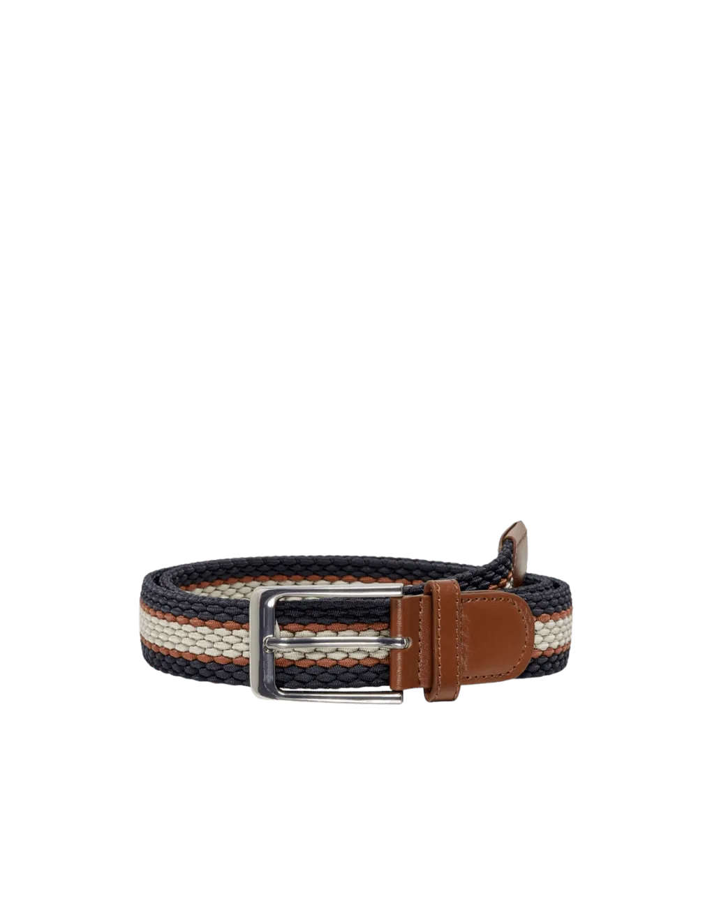 Cinturón de Hombre Only & Sons Linus Braided Stripe Dark Navy - ECRU