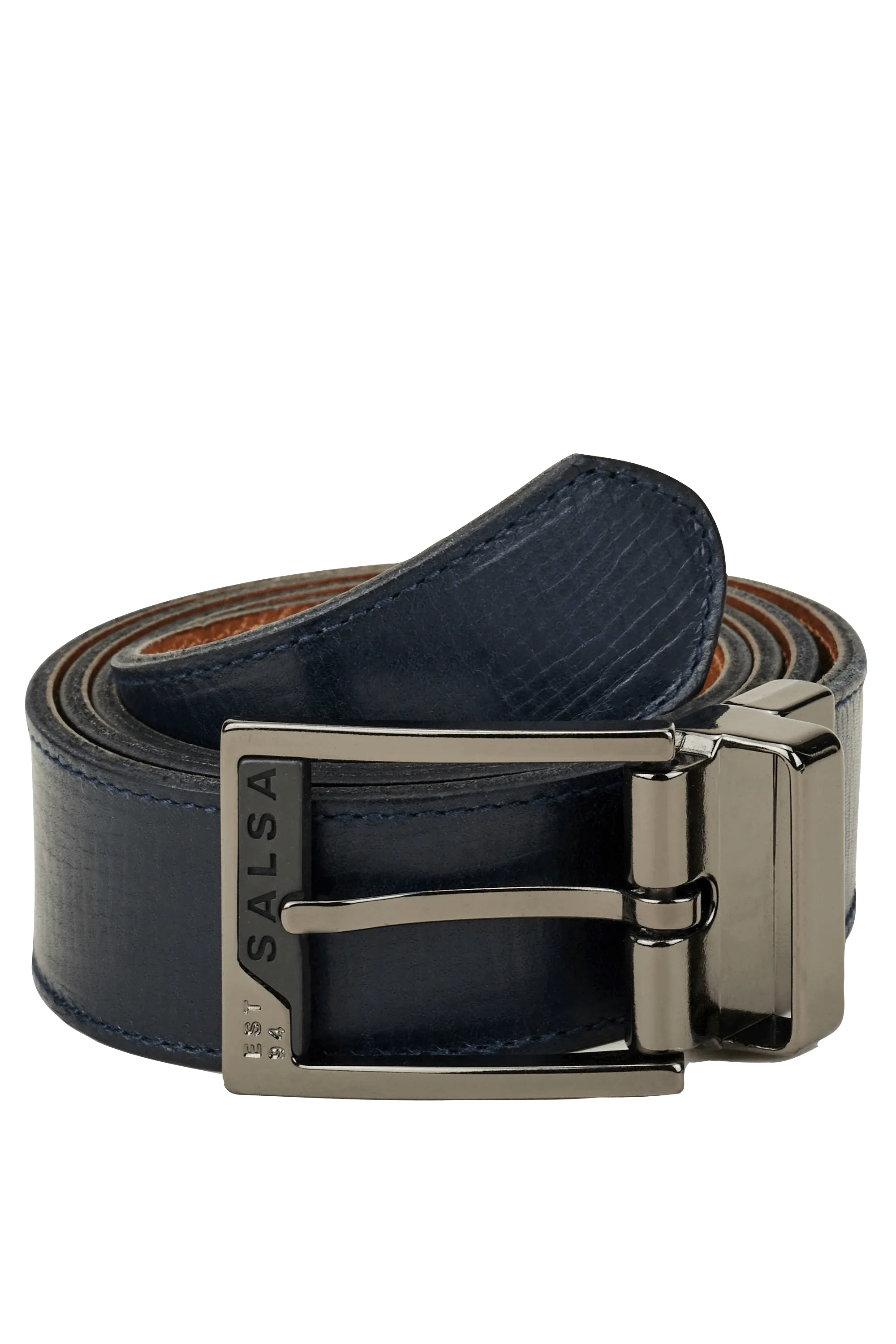 Cinturón de piel reversible - ECRU