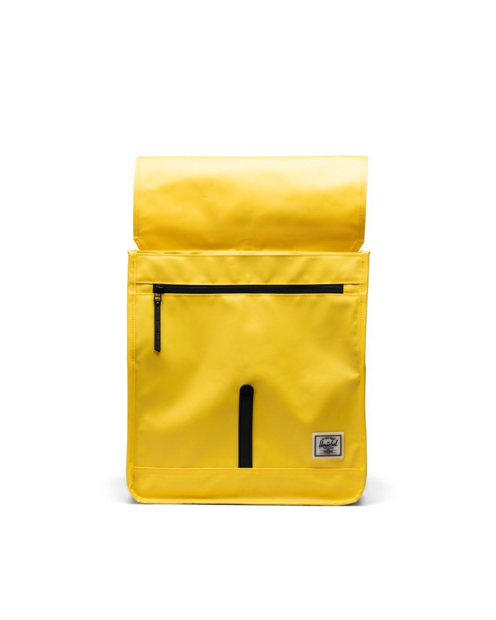 City Backpack Mid-Volume Cyber Yellow - Weather Resistant - ECRU