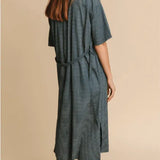 Cuadros Blue Mandy Dress - ECRU