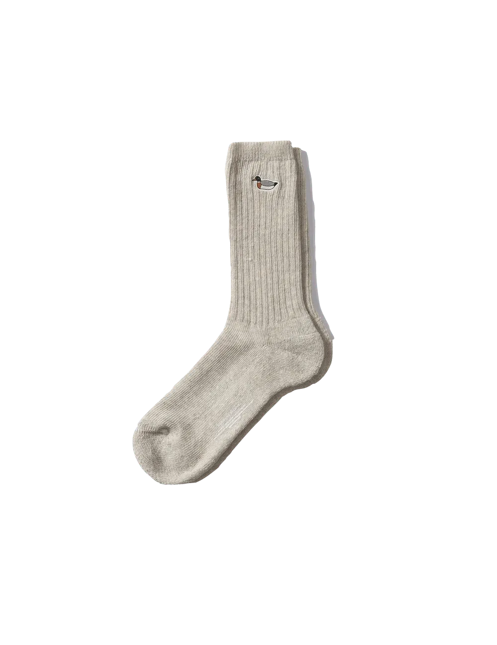 Duck Sock Plain Grey Melange - ECRU