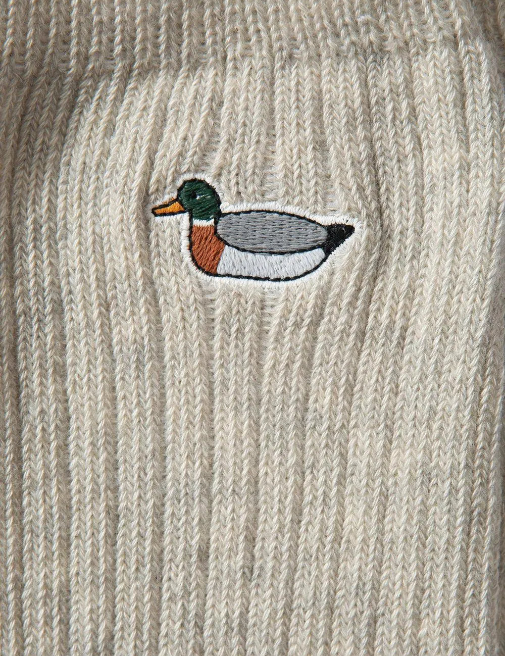 Duck Sock Plain Grey Melange - ECRU