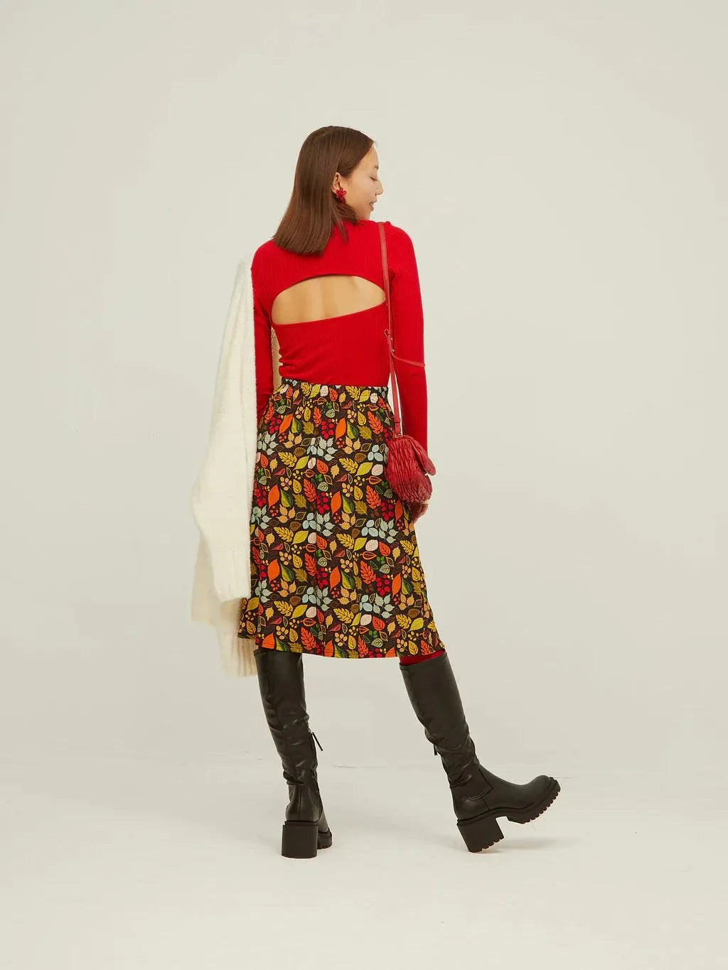 Falda Botones 3/4 Fall - ECRU