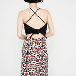 Falda envolvente drapeado lateral estampado tribal - ECRU