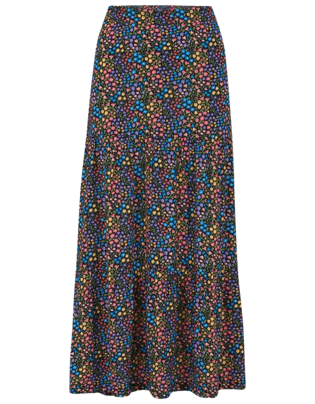 Falda Felicity Tiered Black/Multi, Ditsy Floral - ECRU