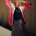 Falda Felicity Tiered Black/Multi, Ditsy Floral - ECRU