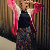 Falda Felicity Tiered Black/Multi, Ditsy Floral - ECRU