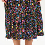 Falda Felicity Tiered Black/Multi, Ditsy Floral - ECRU