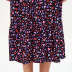 Falda Felicity Tiered Black/Multi Leopard Love - ECRU