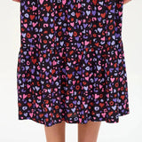 Falda Felicity Tiered Black/Multi Leopard Love - ECRU