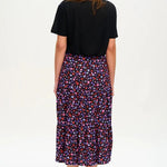 Falda Felicity Tiered Black/Multi Leopard Love - ECRU