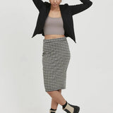 Falda Kate Checky - ECRU