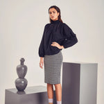 Falda Kate Checky - ECRU