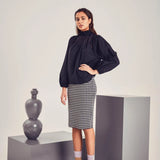 Falda Kate Checky - ECRU