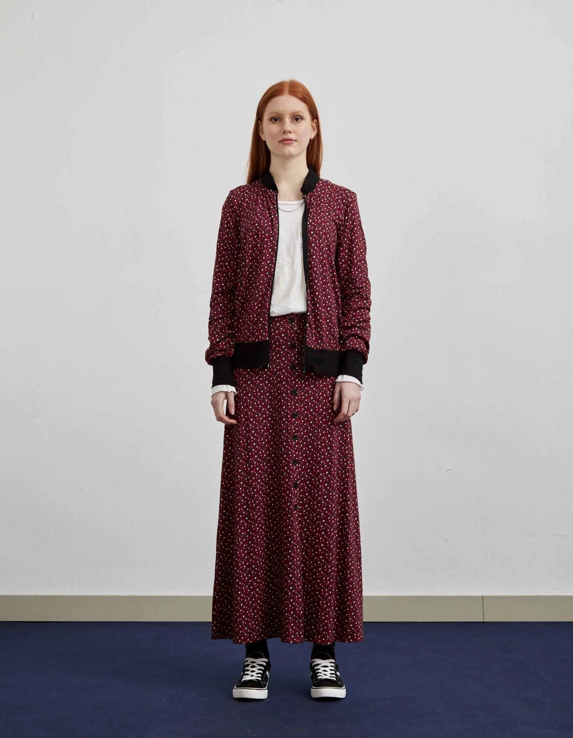 Falda Larga Botones - ECRU