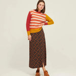 Falda Larga Botones Fox - ECRU