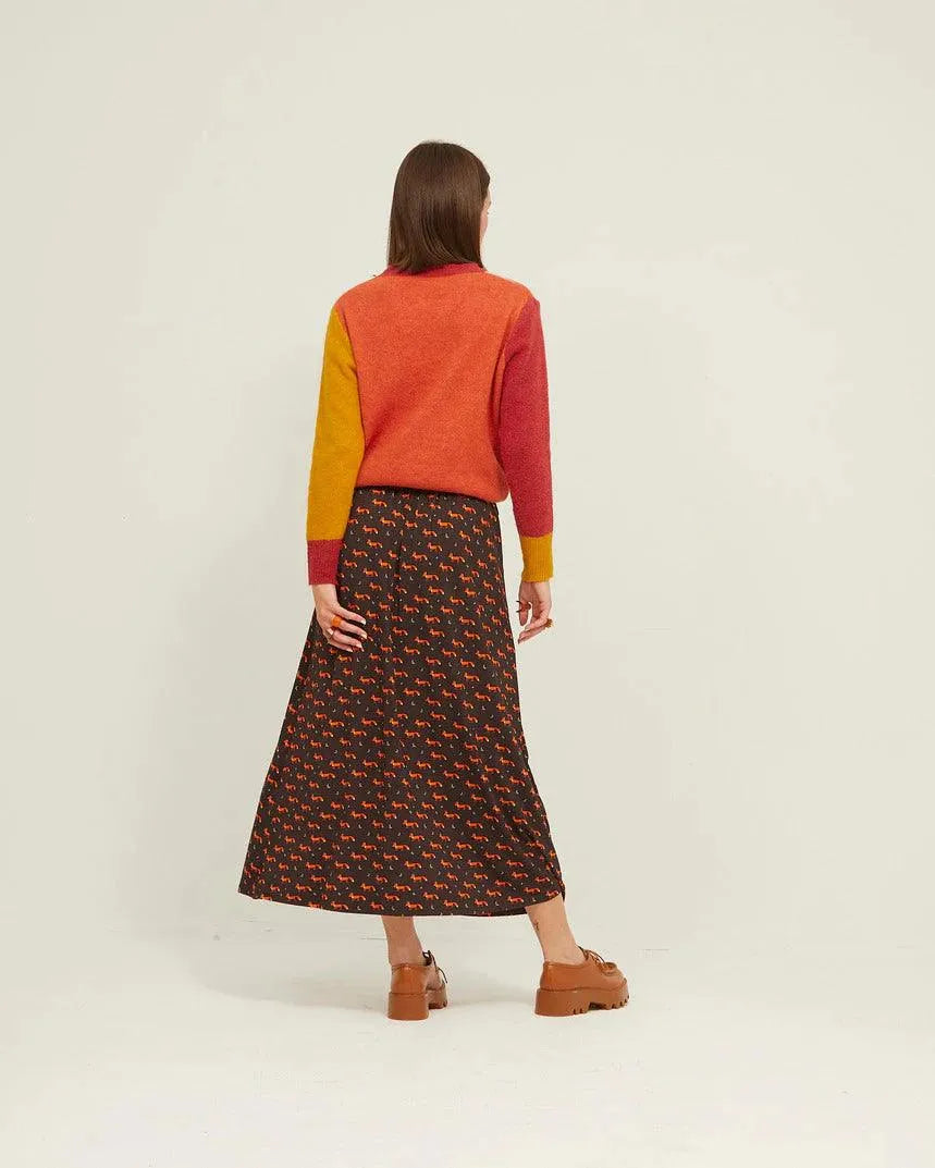 Falda Larga Botones Fox - ECRU